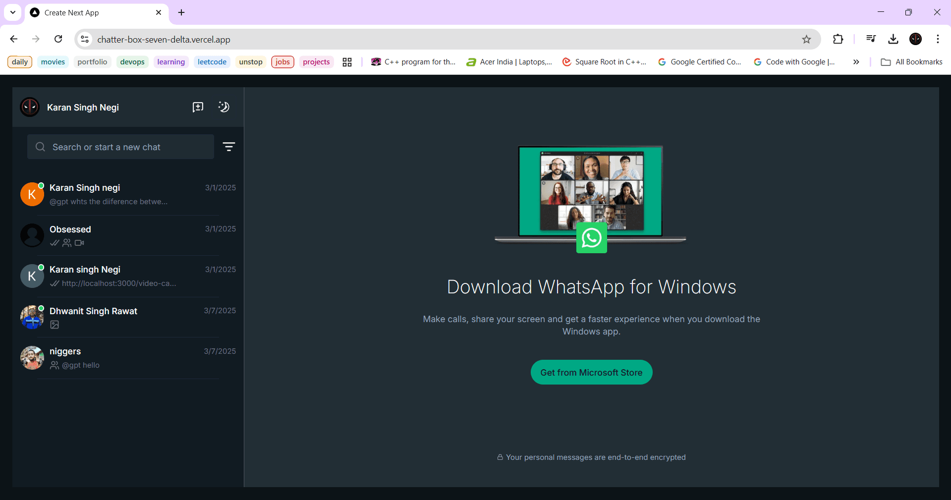 ChatterBox-AI Powered WhatsApp Clone