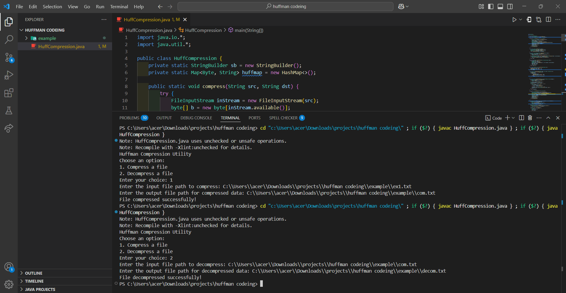 Huffman Compression Utility