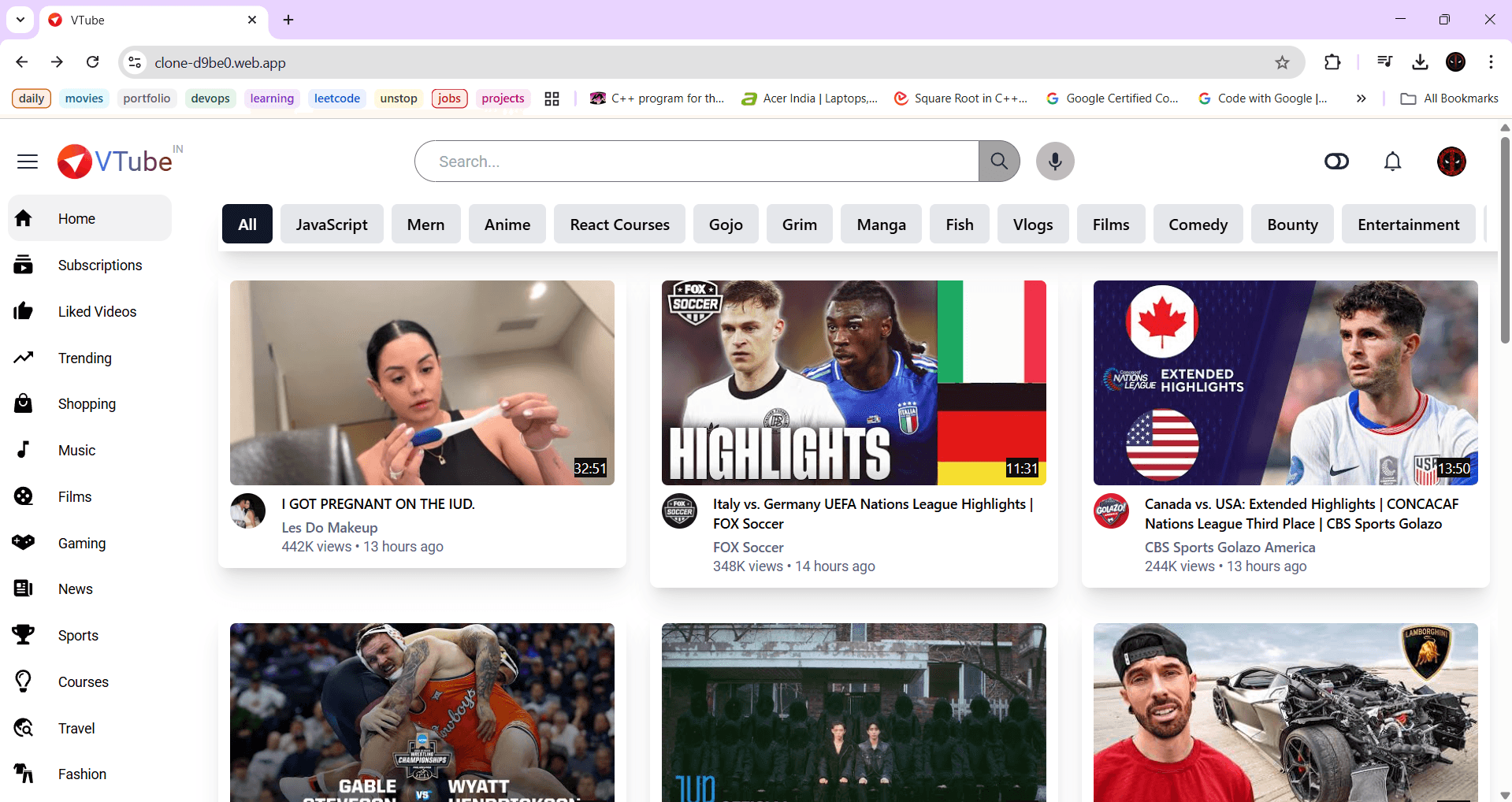 VTube-Video Streaming Platform